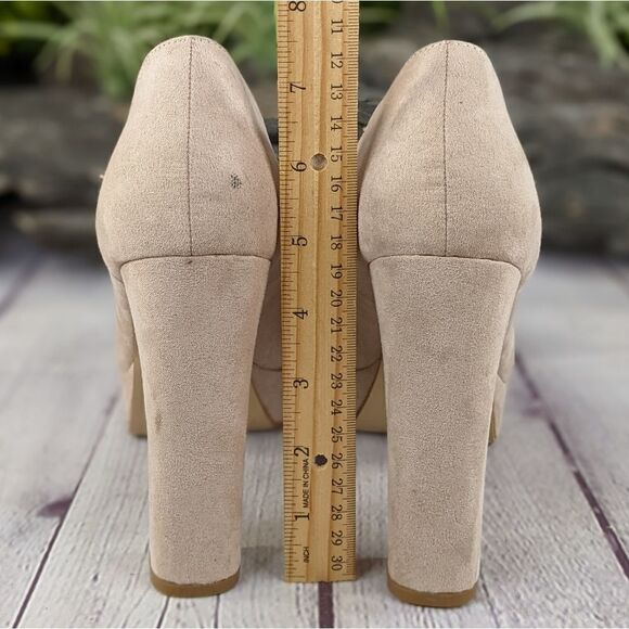 Truffle Collection Peep Toe Platform Block Heel Pumps - Picture 5 of 10